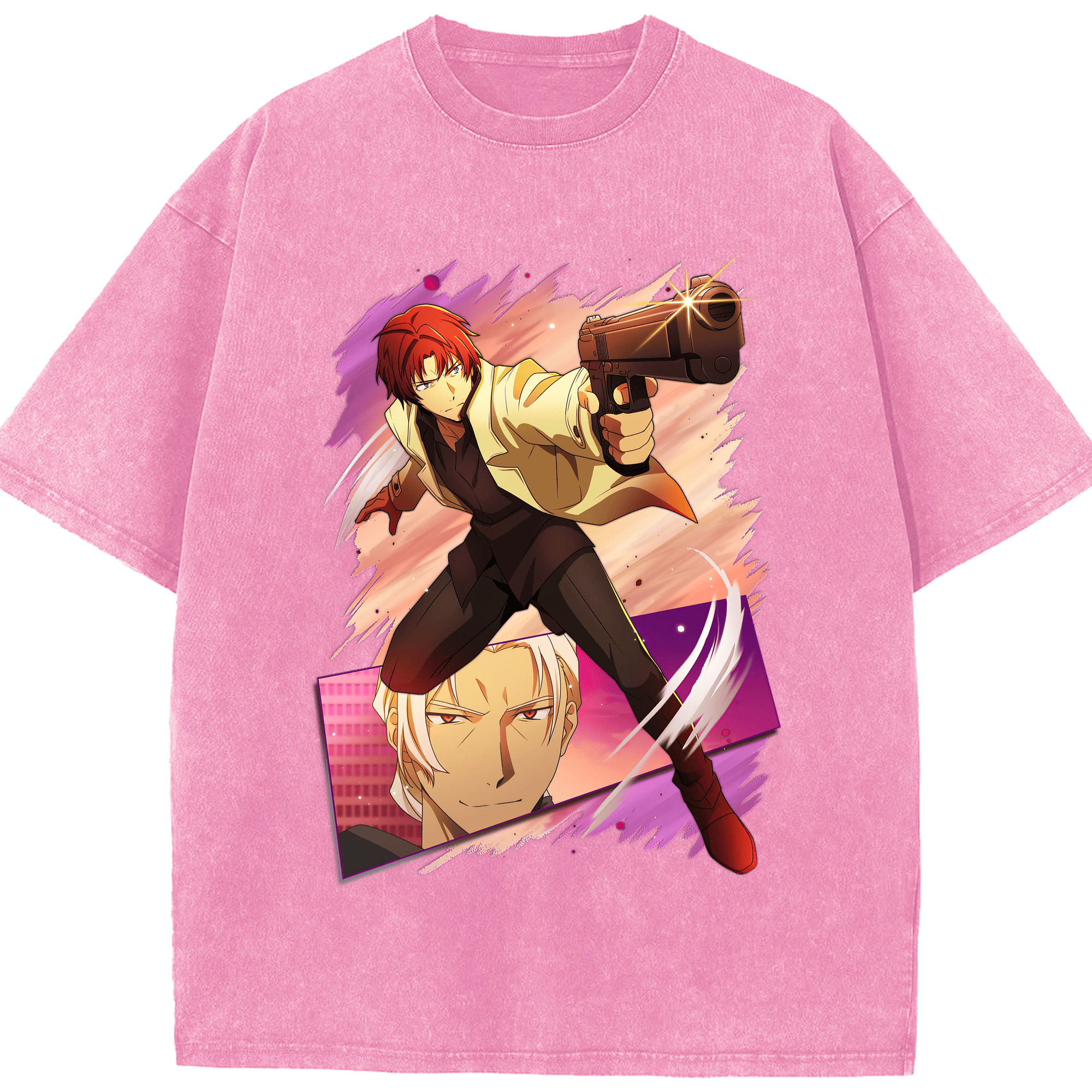 （画像用） 文豪ストレイドッグス Bungo Stray Dogs 綿100% ヴィンテージ風 半袖Tシャツ（フロントプリント）
